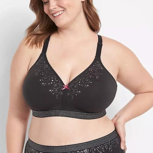 NWT Cacique Lightly Lined No Wire Full Coverage Bra in Swirl Size 48DD - Picture 1 of 10
